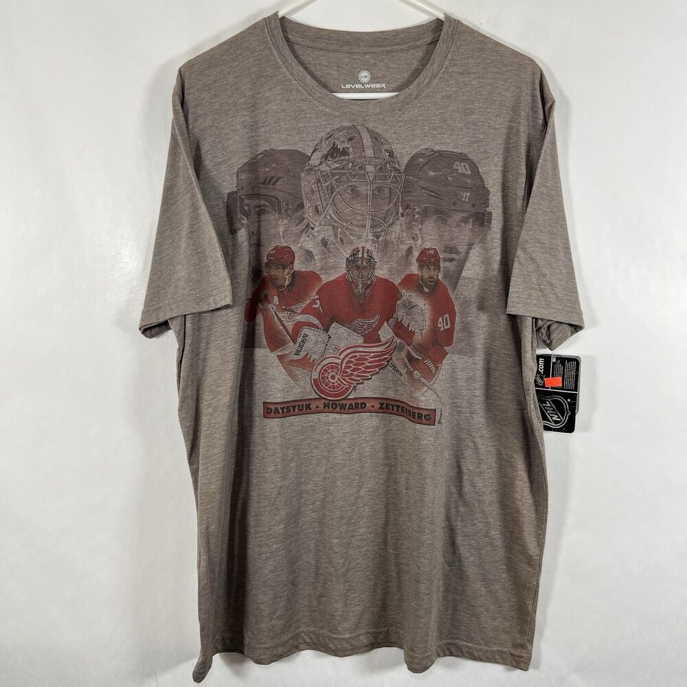 Detroit Red Wings Levelwear T Shirt Mens 2XL XXL Datsyuk Howard Zetterberg NWT
